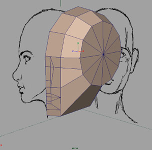 ポリゴンによる顔ののモデリング